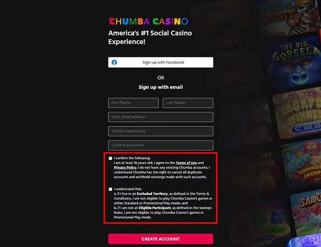 Chumba Casino Sign Up